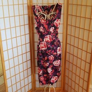 Apt. 9 Red Pink Purple Floral Print Dress